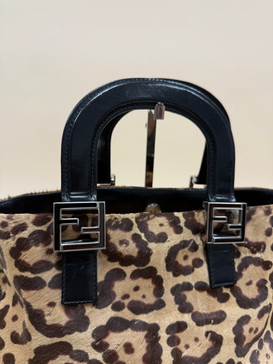 Fendi Top Handle Cheetah Print Bag