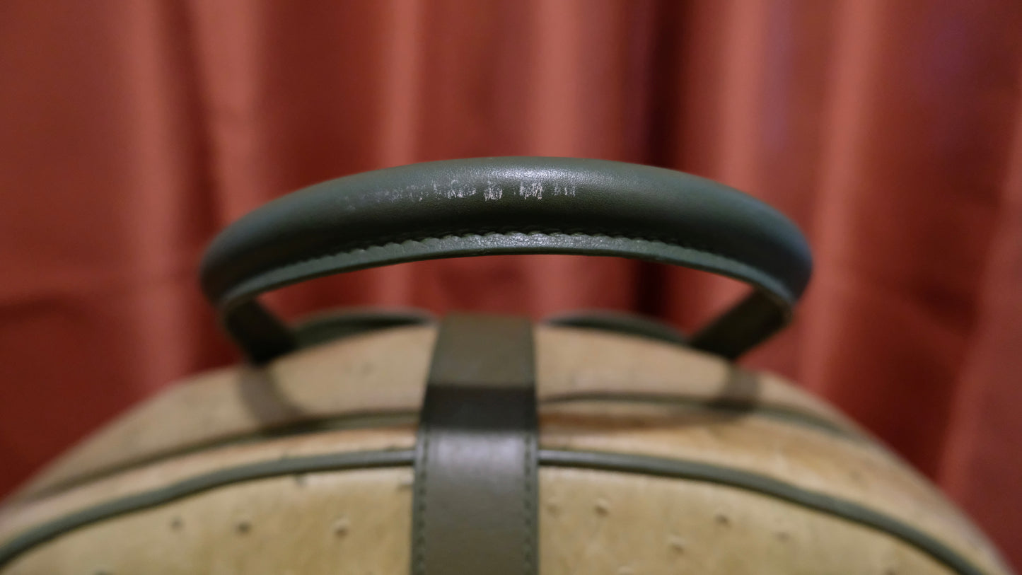 Christian Dior Ostrich Double Saddle Bowler Bag