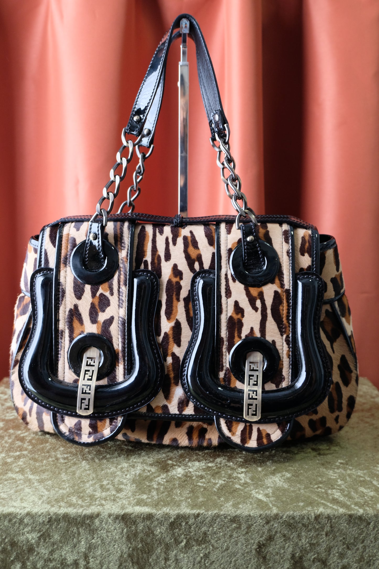 Fendi B Leopard Bag