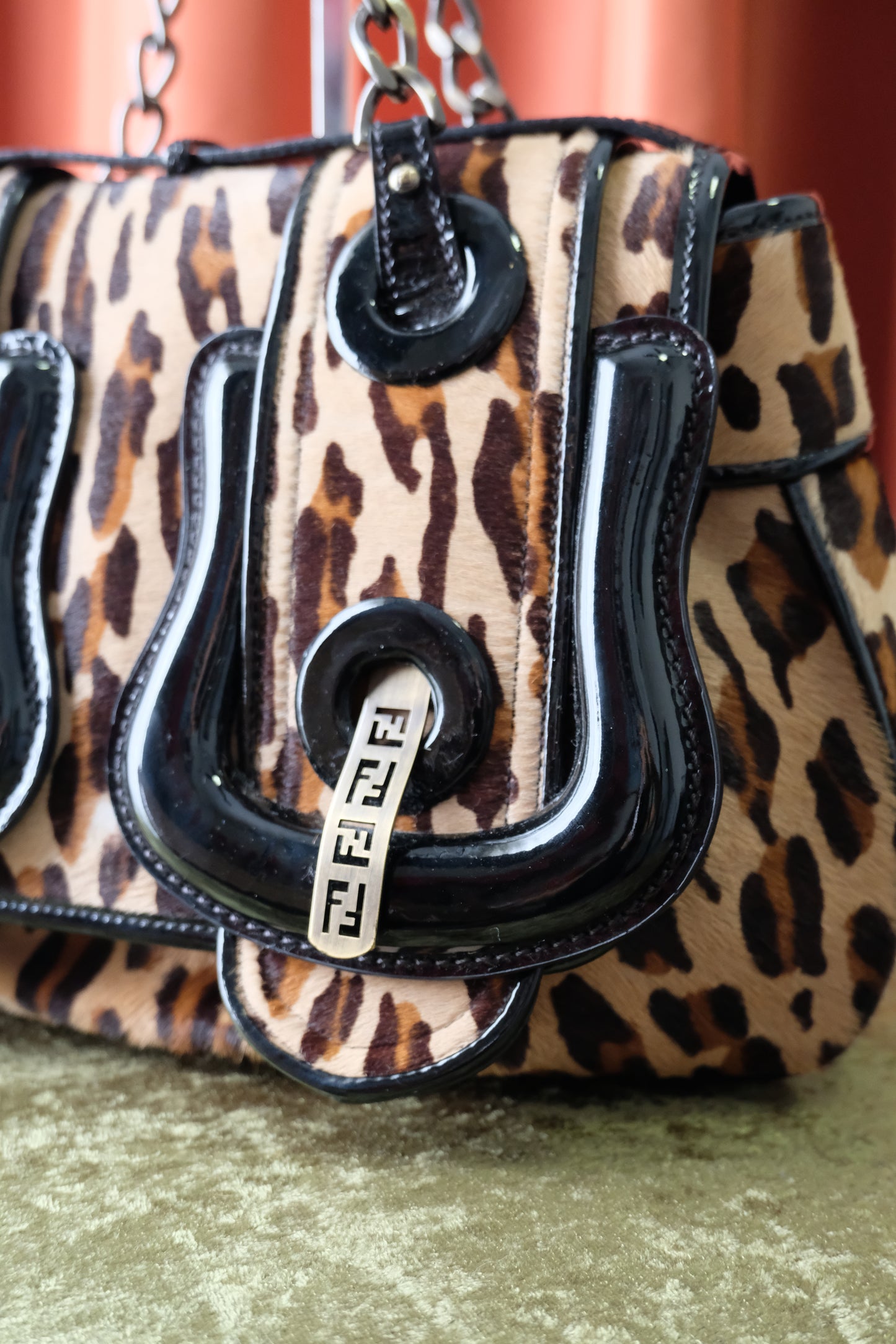 Fendi B Leopard Bag