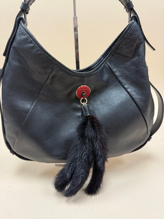 Yves Saint Laurent Mombasa Red Carved Handle Bag