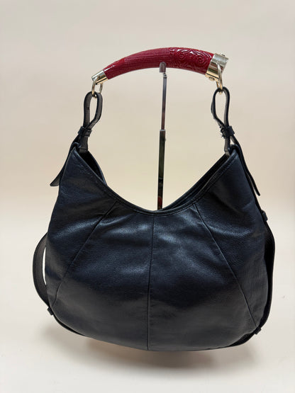 Yves Saint Laurent Mombasa Red Carved Handle Bag