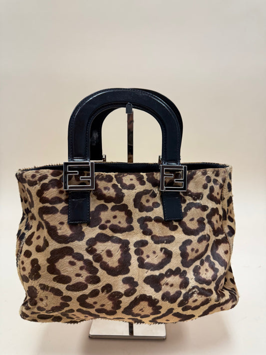 Fendi Top Handle Cheetah Print Bag